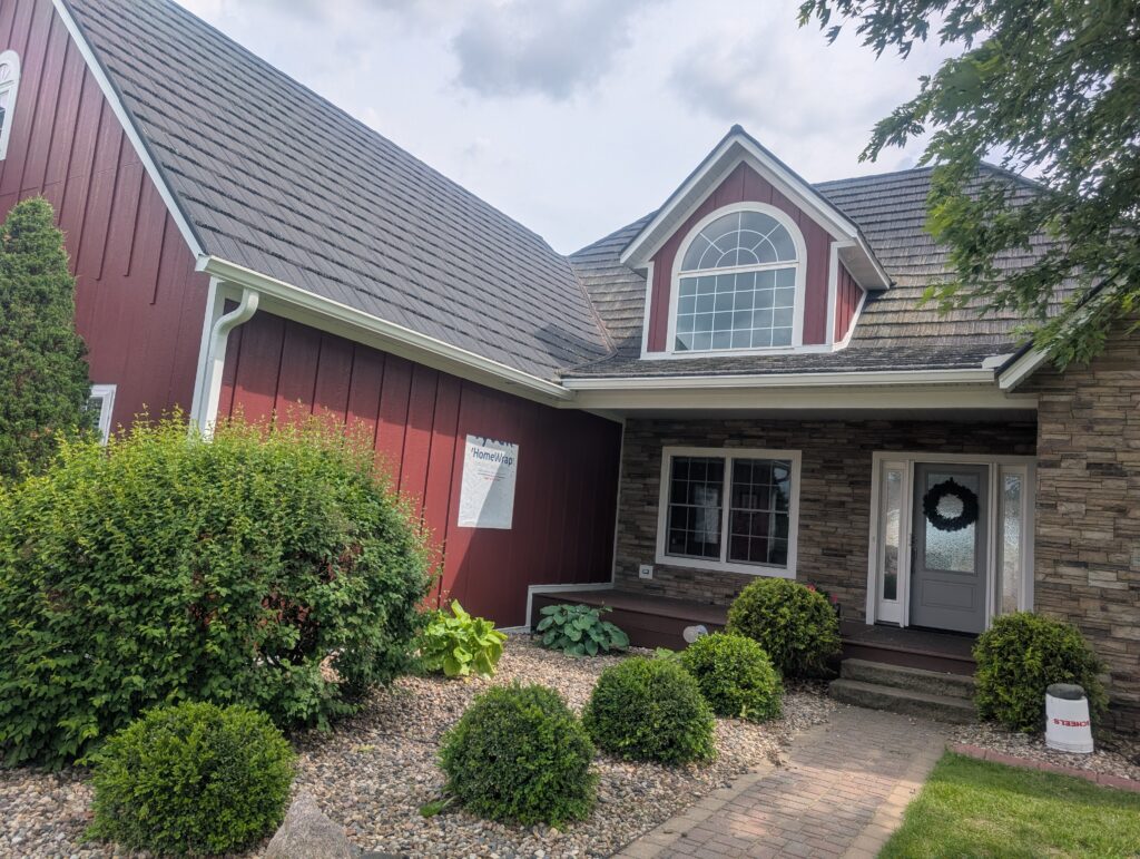 Gutter guards were installed on this home in lake crystal. They also got new gutters.